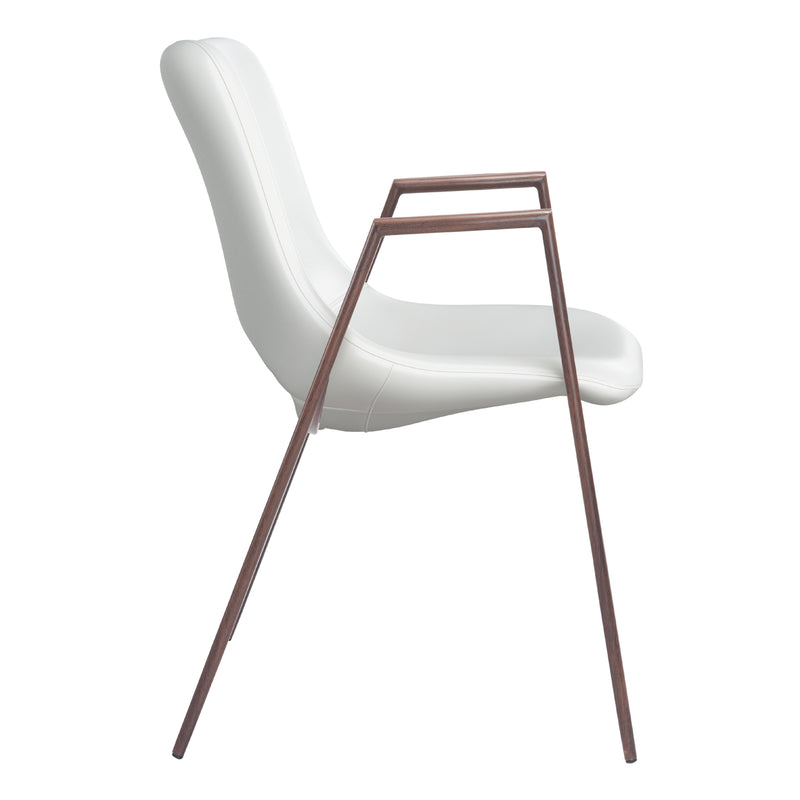 Zuo Desi 109068 Dining Chair - White & Walnut IMAGE 2