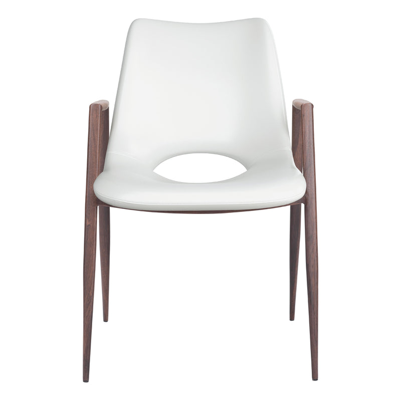 Zuo Desi 109068 Dining Chair - White & Walnut IMAGE 3