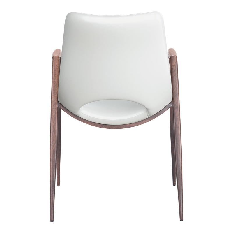Zuo Desi 109068 Dining Chair - White & Walnut IMAGE 4