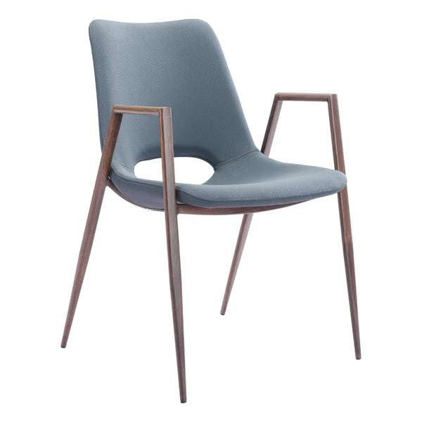 Zuo Desi 101695 Dining Chair - Azure Grey & Walnut IMAGE 1