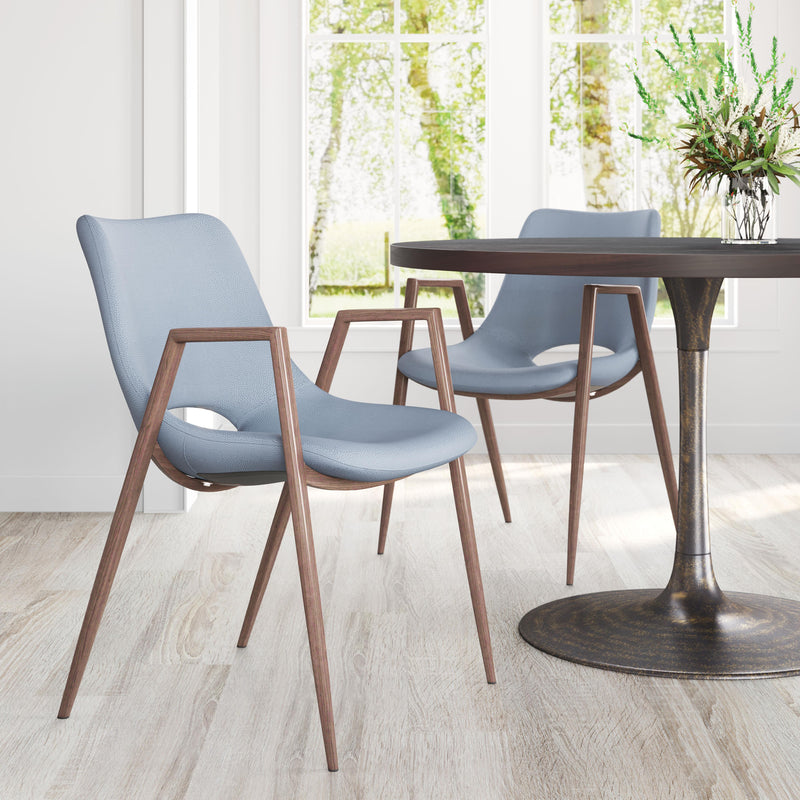 Zuo Desi 101695 Dining Chair - Azure Grey & Walnut IMAGE 7