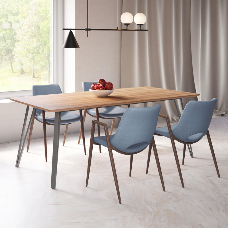 Zuo Desi 101695 Dining Chair - Azure Grey & Walnut IMAGE 8