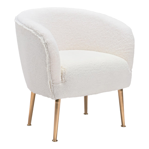 Zuo Sherpa 101868 Accent Chair - Beige & Gold IMAGE 1