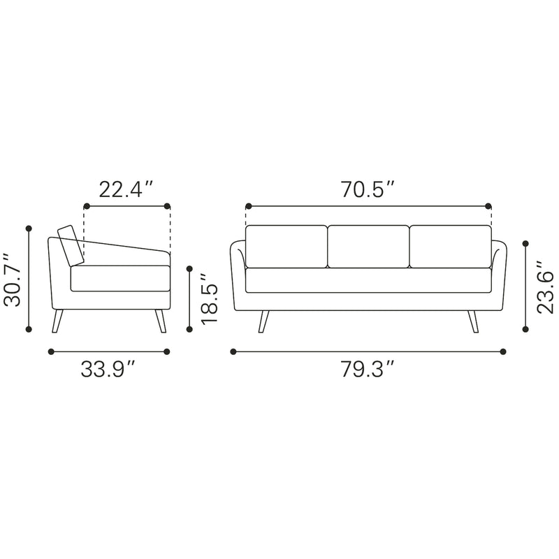 Zuo Divinity 101927 Sofa - Brown IMAGE 9