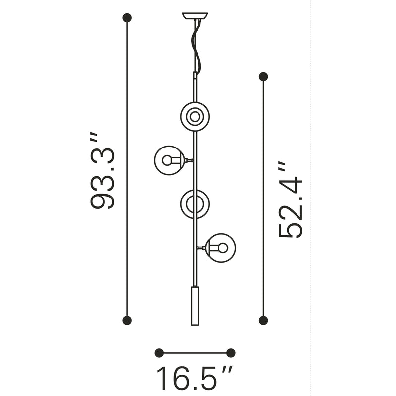 Zuo Zatara 56111 Ceiling Lamp - Brass IMAGE 12