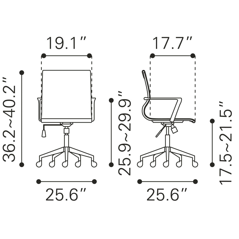 Zuo Stacy 102007 Office Chair - White IMAGE 12