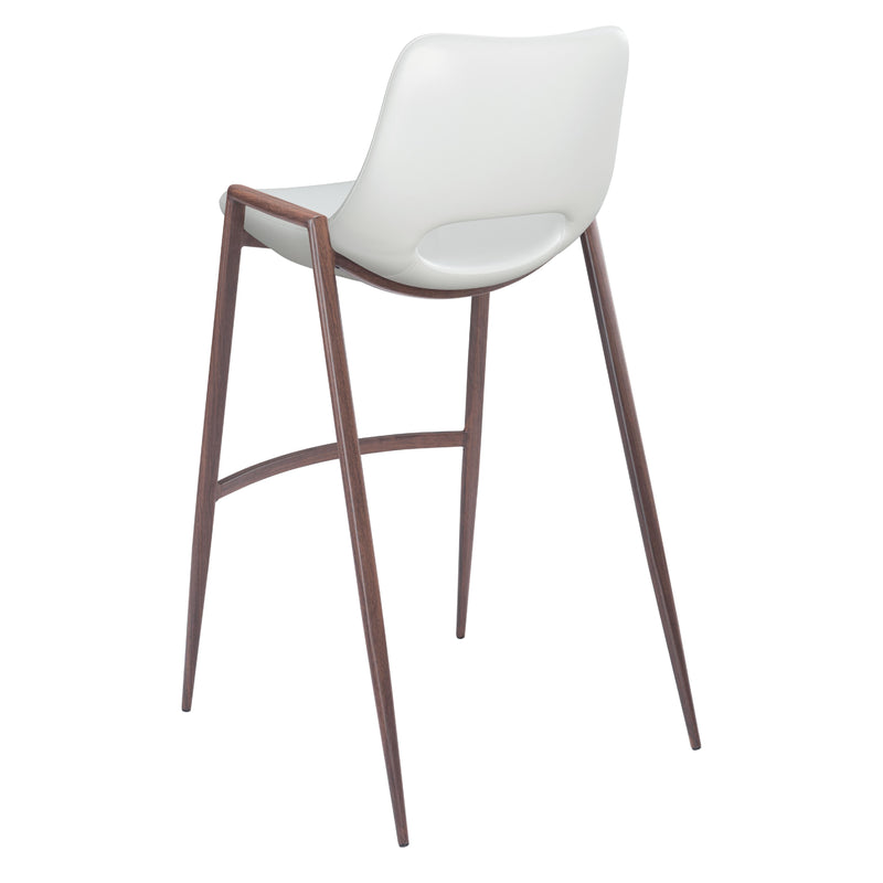 Zuo Desi 109070 Barstool - White & Walnut IMAGE 5