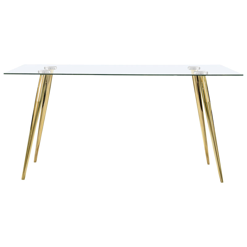  Coaster Furniture Gilman 190621GLD Rectangular 64-inch Glass Top Dining Table - Gold IMAGE 2