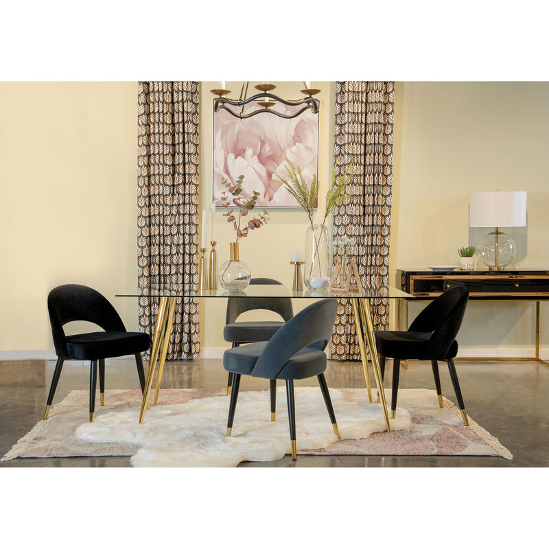  Coaster Furniture Gilman 190621GLD Rectangular 64-inch Glass Top Dining Table - Gold IMAGE 5