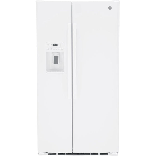 GE 36-inch, 25.3 cu. ft. Side-by-Side Refrigerator with Water and Ice Dispenser GSS25GGPWW IMAGE 1