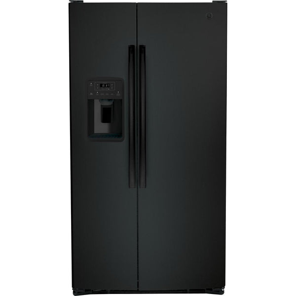GE 36-inch, 25.3 cu. ft. Side-by-Side Refrigerator with Water and Ice Dispenser GSS25GGPBB IMAGE 1