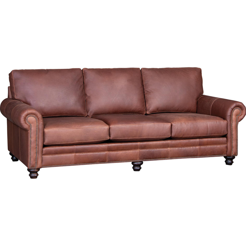 Mayo Furniture Stationary Leather Sofa 7670L10 Sofa - Tombstone Dust Storm IMAGE 1