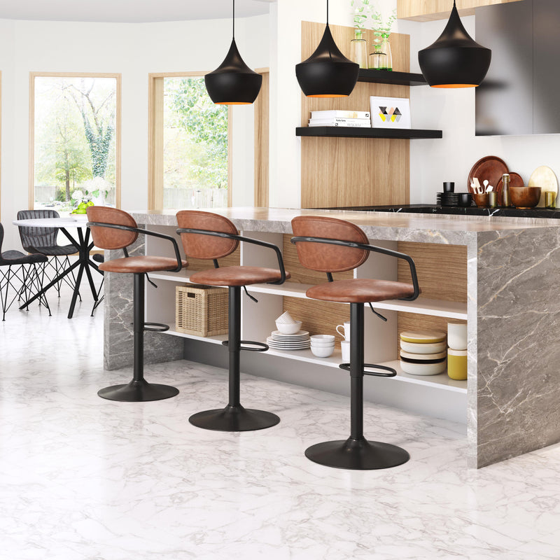 Zuo Kirby 109038 Barstool - Vintage Brown & Black IMAGE 10