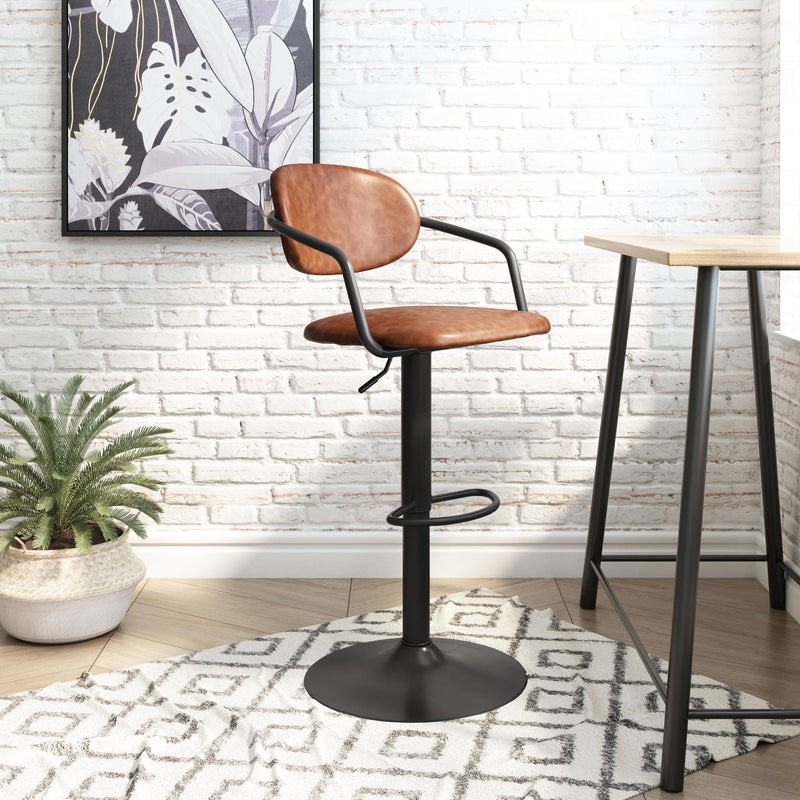 Zuo Kirby 109038 Barstool - Vintage Brown & Black IMAGE 8