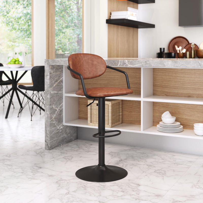 Zuo Kirby 109038 Barstool - Vintage Brown & Black IMAGE 9