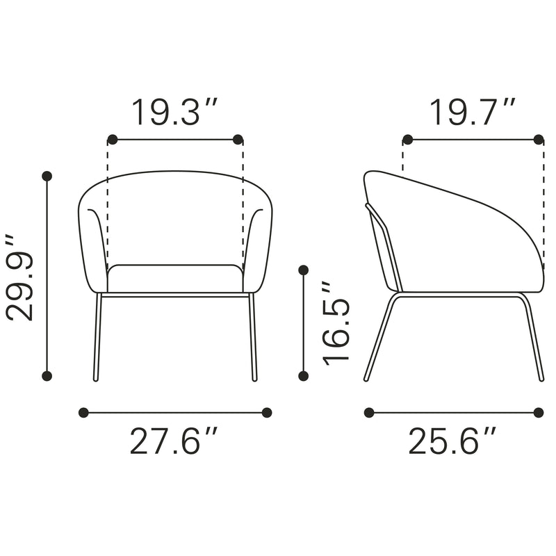 Zuo Quinten 109055 Accent Chair - Vintage Brown IMAGE 11