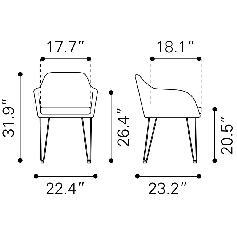 Zuo Braxton 109210 Dining Chair - Vintage Grey IMAGE 11
