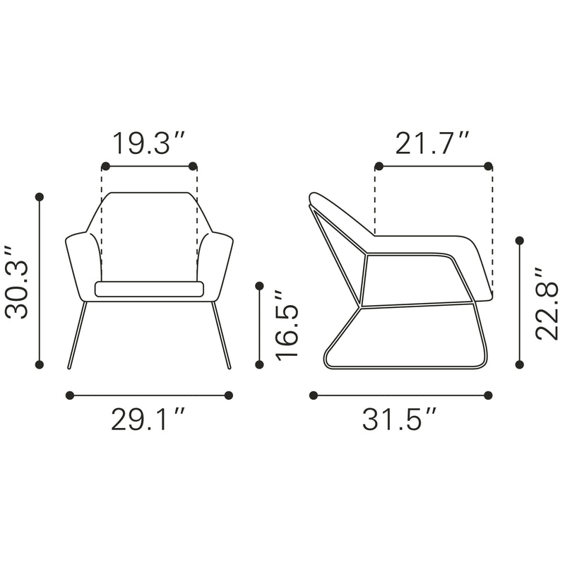 Zuo Jose 109238 Accent Chair - Brown IMAGE 11