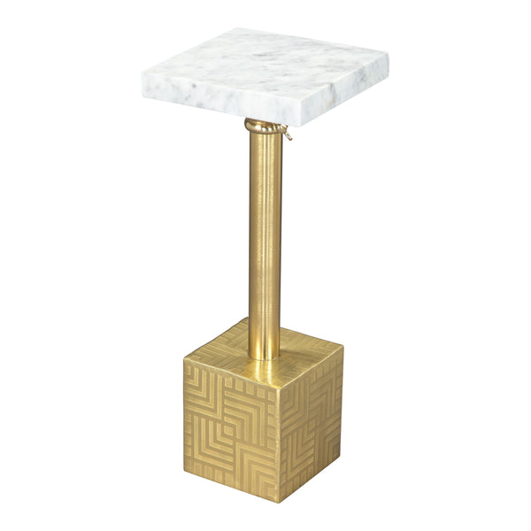 Zuo Josef 109350 Side Table - White & Gold IMAGE 1