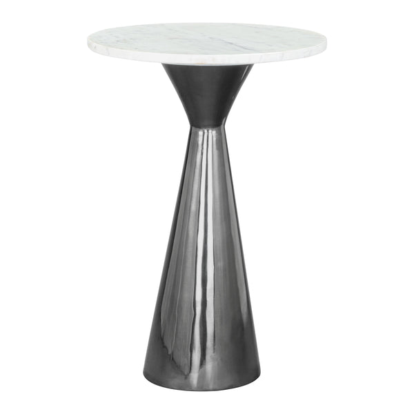 Zuo Tim 109363 Side Table - White & Black IMAGE 1