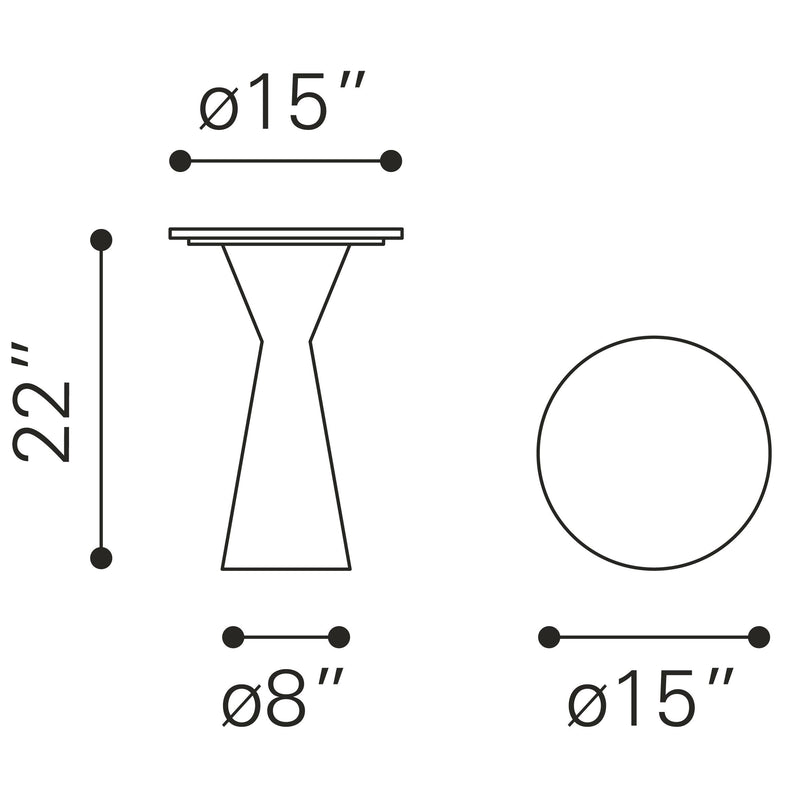 Zuo Tim 109363 Side Table - White & Black IMAGE 8
