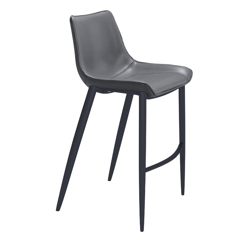 Zuo Magnus 109391 Barstool - Dark Grey & Black IMAGE 1