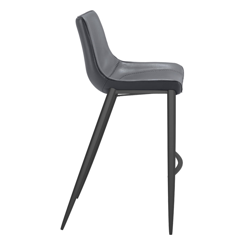 Zuo Magnus 109391 Barstool - Dark Grey & Black IMAGE 2