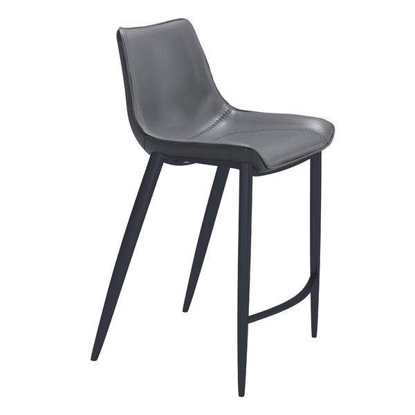 Zuo Magnus 109392 Counter Stool - Dark Grey & Black IMAGE 1