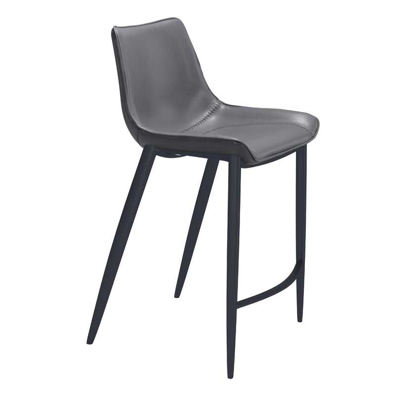Zuo Magnus 109392 Counter Stool - Dark Grey & Black IMAGE 1