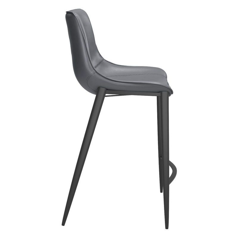 Zuo Magnus 109392 Counter Stool - Dark Grey & Black IMAGE 2