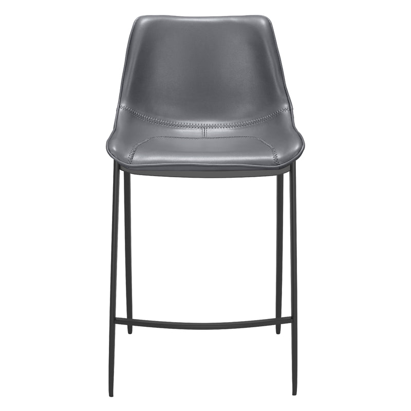 Zuo Magnus 109392 Counter Stool - Dark Grey & Black IMAGE 3