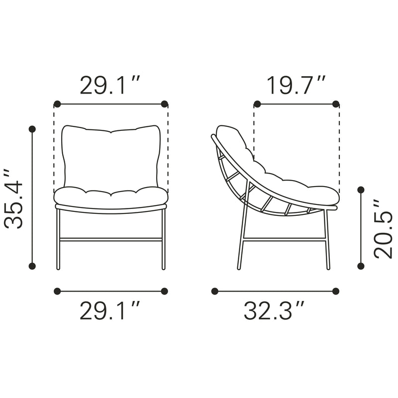 Zuo Merilyn 703972 Accent Chair - Beige & Natural IMAGE 14