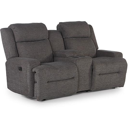 Best Home Furnishings O'Neil Reclining Fabric Loveseat with Console O'Neil L920RY4 Reclinig Loveseat with Console - Charcoal IMAGE 1