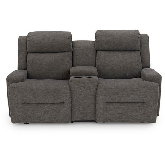Best Home Furnishings O'Neil Reclining Fabric Loveseat with Console O'Neil L920RY4 Reclinig Loveseat with Console - Charcoal IMAGE 2