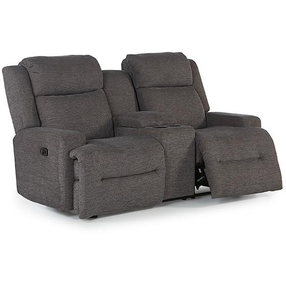 Best Home Furnishings O'Neil Reclining Fabric Loveseat with Console O'Neil L920RY4 Reclinig Loveseat with Console - Charcoal IMAGE 3