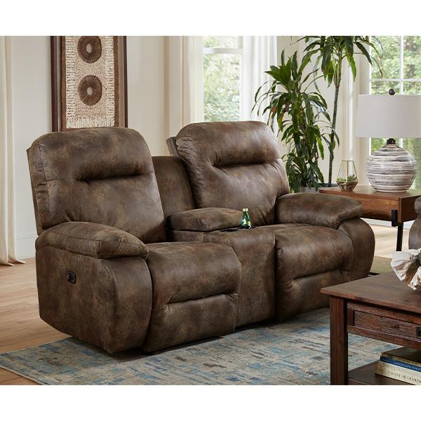 Best Home Furnishings Arial Reclining Fabric Loveseat with Console Arial L660RY4 Reclinig Loveseat with Console - Driftwood IMAGE 5