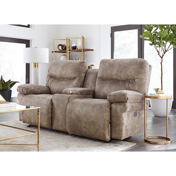 Best Home Furnishings Leya Reclining Fabric Loveseat with Console Leya L670RY4 Reclinig Loveseat with Console - Paloma Grey IMAGE 4
