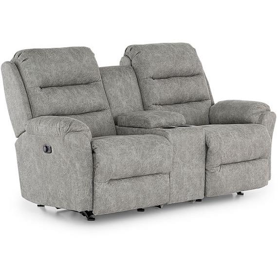 Best Home Furnishings Oren Reclining Fabric Loveseat with Console Oren L675RY7 Reclinig Loveseat with Console - Dove IMAGE 1