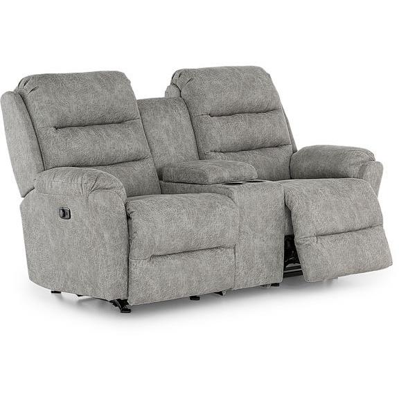 Best Home Furnishings Oren Reclining Fabric Loveseat with Console Oren L675RY7 Reclinig Loveseat with Console - Dove IMAGE 2