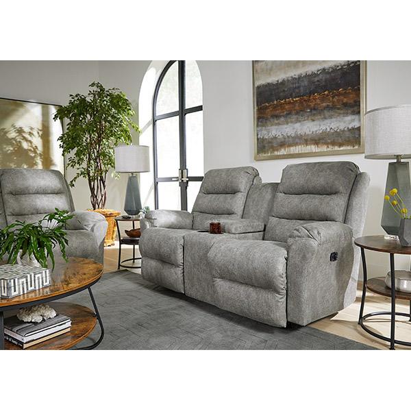 Best Home Furnishings Oren Reclining Fabric Loveseat with Console Oren L675RY7 Reclinig Loveseat with Console - Dove IMAGE 5