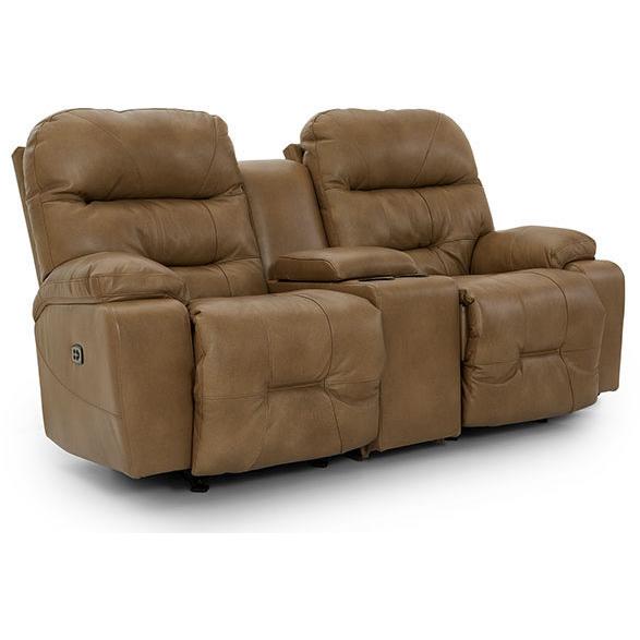 Best Home Furnishings Ryson Reclining Leather Loveseat with Console Ryson L850CY7 Reclinig Loveseat with Console - Stone IMAGE 1