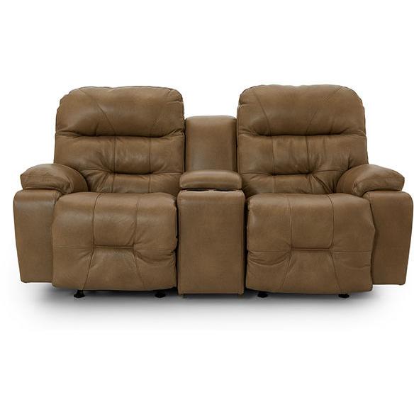 Best Home Furnishings Ryson Reclining Leather Loveseat with Console Ryson L850CY7 Reclinig Loveseat with Console - Stone IMAGE 3