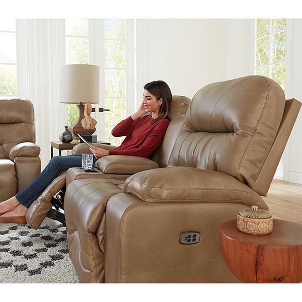 Best Home Furnishings Ryson Reclining Leather Loveseat with Console Ryson L850CY7 Reclinig Loveseat with Console - Stone IMAGE 5