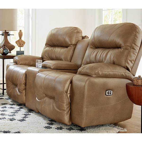 Best Home Furnishings Ryson Reclining Leather Loveseat with Console Ryson L850CY7 Reclinig Loveseat with Console - Stone IMAGE 6