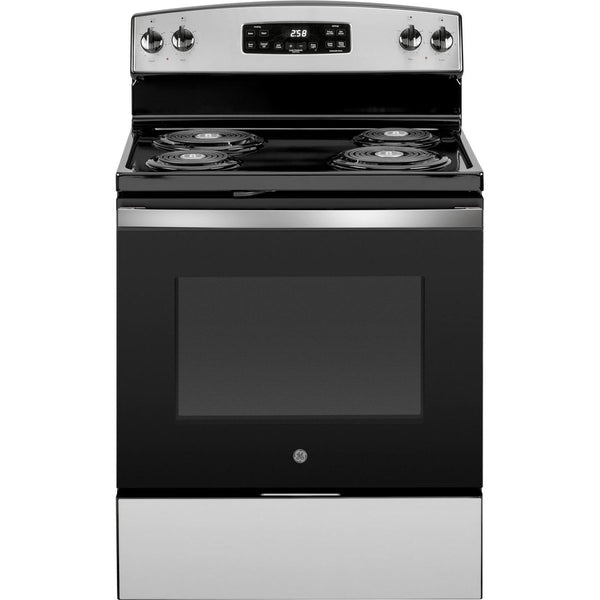 GE 30-inch Freestanding Electric Range with Self-Clean Oven JB258RTSS IMAGE 1