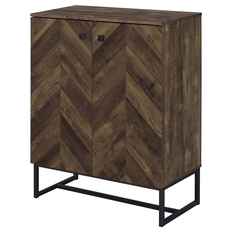  Coaster Furniture Carolyn 959639 2-door Engineered Wood Accent Cabinet - Rustic Oak IMAGE 4