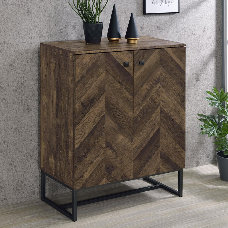  Coaster Furniture Carolyn 959639 2-door Engineered Wood Accent Cabinet - Rustic Oak IMAGE 7