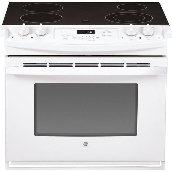 GE 30-inch, Drop-In Electric Range with Ceramic Glass Cooktop JD630DTWW IMAGE 1