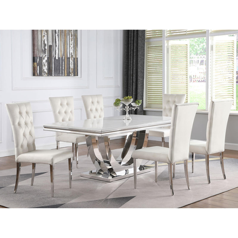 Coaster Furniture Kerwin 111102 Velvet Upholstered Dining Side Chair - White (Set of 2) IMAGE 10