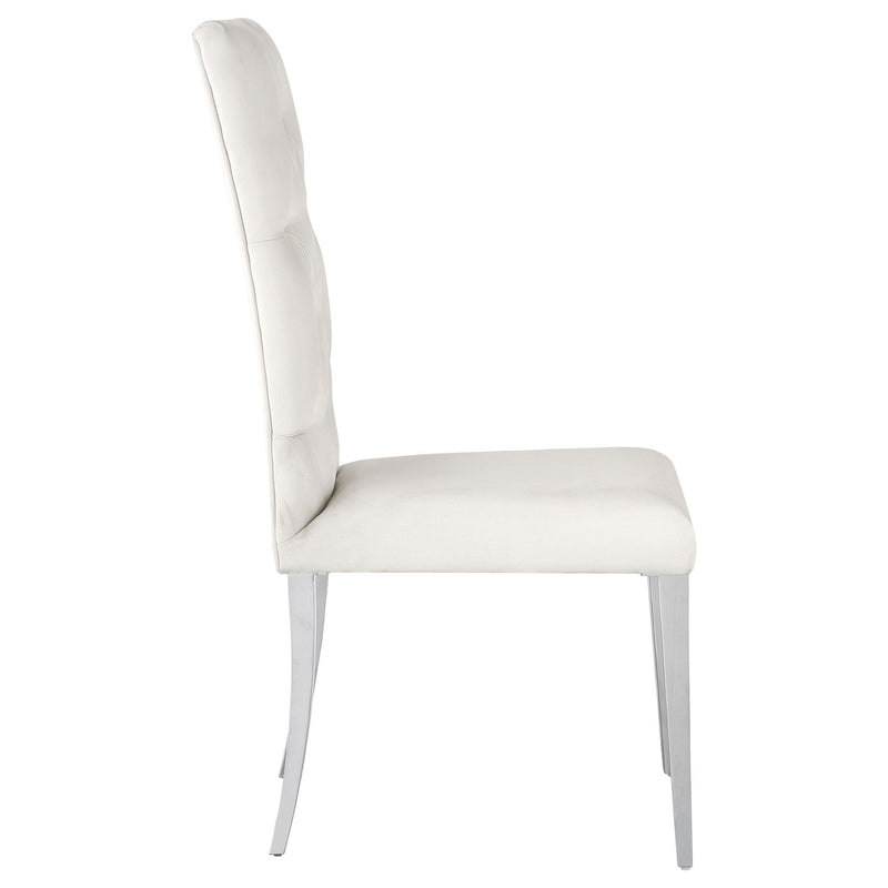 Coaster Furniture Kerwin 111102 Velvet Upholstered Dining Side Chair - White (Set of 2) IMAGE 8